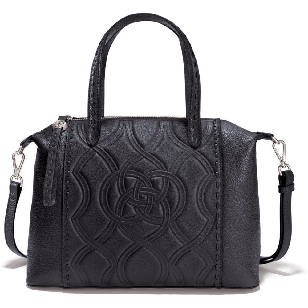 NWT BRIGHTON JANELLE SATCHEL CROSSBODY BLACK BAG - Picture 9 of 10